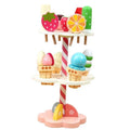 Kitchen Accessories Toy for Kid Pretend Play Wooden Ice Cream Counter Playset for Toddler Toys Montessori Pretend Play Food Toys