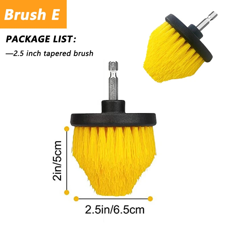 Electric Scrubber Grill Brush Kit 2/3.5/4'' Power Cleaning Brush for Car Bathroom Floor, Tub Shower Grout Nylon Attachments
