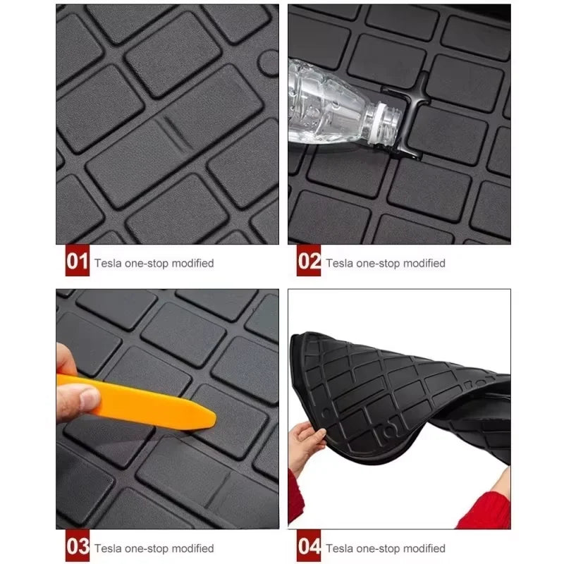 Front Rear Mat For Tesla Model Y 2023 TPE Cargo Pad Model 32017-2023 3D Waterproof Tray Storage Pads Mats Car Accessories