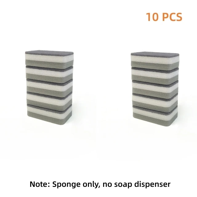Manual Liquid Soap Dispenser Dish Soap Dispenser with Sponge Holder Press Type Cleaning Liquid Container Kitchen Accessories