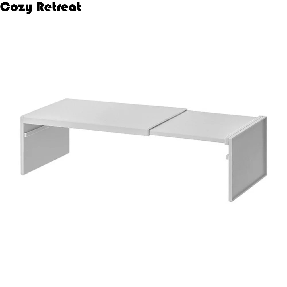 Modern Plastic Retractable Kitchen Shelf Adjustable Non-slip Dish Shelf Space Saving Minimalist Shoe Rack Pantry