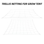 4'' Mesh Grow Tent Trellis Netting, Heavy-Duty Elastic Plant Net with Steel Hooks, Flexible Hydroponics Support for Horticulture