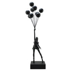 Art Balloon Girl Statues Banksy Flying Balloon Girl Sculpture Resin Craft Home Decoration Christmas Gift  living room decoration