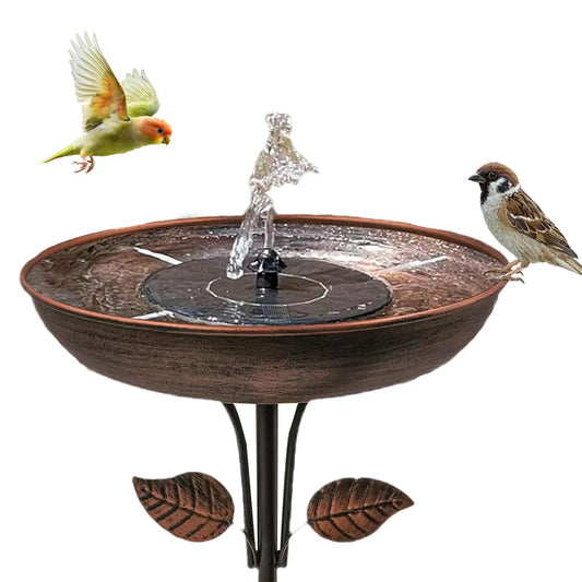 Removable 13 Inch Dia Bowl Metal Bird Bath with Metal Stake Easy To Clean Birdbath Bird Feeder Bowl for Garden Yard Lawn Decor