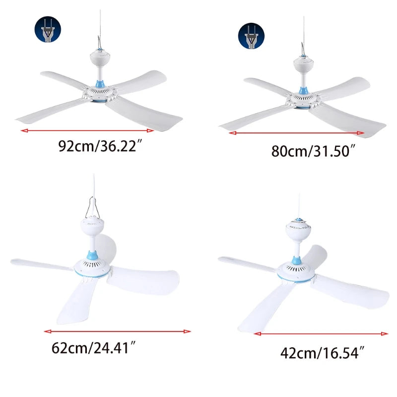220V 8W 20W 4 Leaves 42/62/80/92cm Ceiling Fan One Gear mini Fan bedro