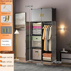 New Simple Wardrobe Clothes Assembly Plastic Collapsible Sturdy Dustproof Cabinets Dressers Cube Storage Locke Closet Furniture