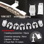 Flexible Ceiling & Wall Mounted Curtain Track Rail Bendable Plastic Steel Design for Bay Windows/Balcony 1-10M White Noise-Free