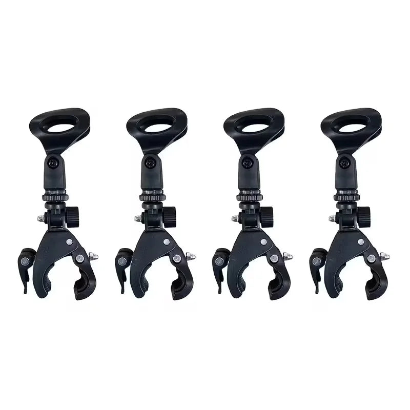 2/4pcs Microphone Crab Clamp Mount for Mic Stand&Drum Rim, Adjustment 5/8 to 3/8 Thread Mic Clip, Drum Mic Clip Holder