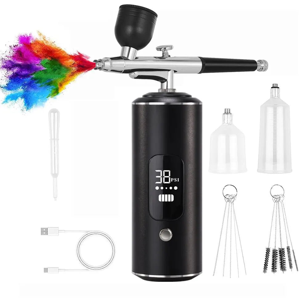 Multi functional portable spray gun set with adjustable pressure control, 3-speed setting, and display screen - suitable for mak