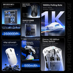 ATTACK SHARK V3PRO Ultra-Light Gaming Mouse with Charging Dock 2.4G Wireless Bluetooth Wired 1000Hz Polling Rate 25000 DPI