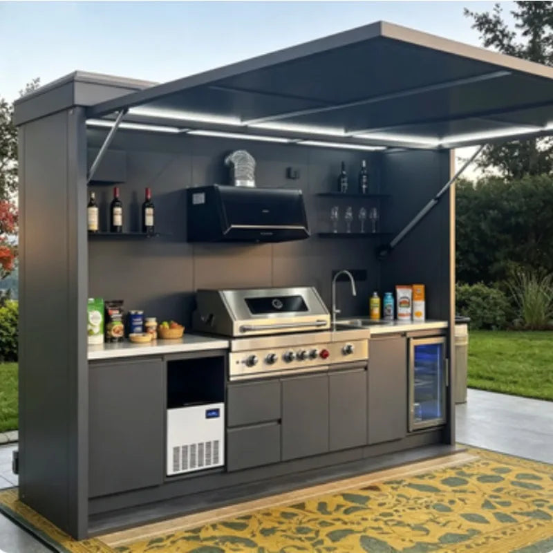 Customized Stainless Steel BBQ Outdoor Kitchen Cabinets,  Modular Outdoor Kitchen Island Premium Modular