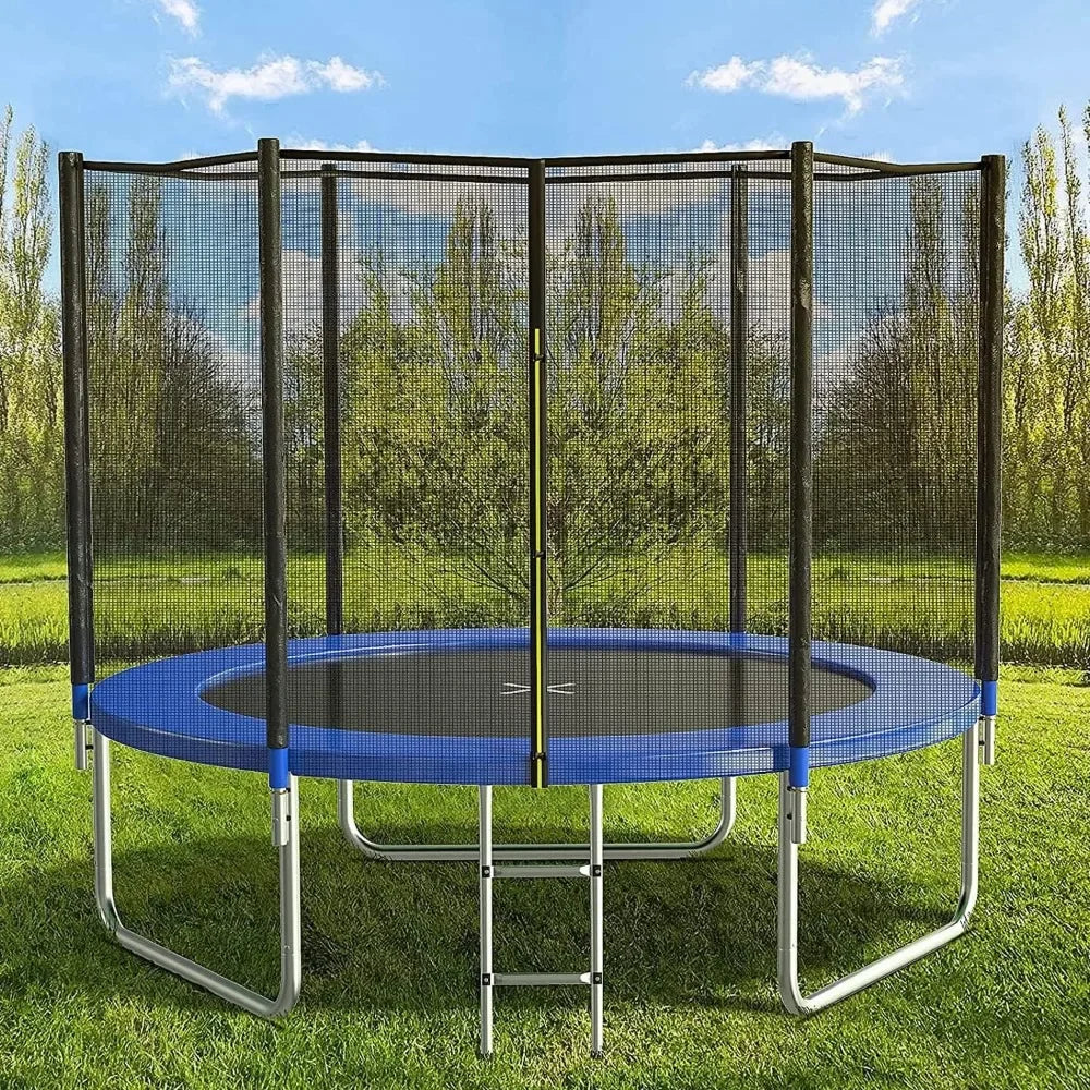 Outdoor Trampoline w/ Safety Net & Basketball Hoop - Heavy Duty Jumping | AlluCanFind