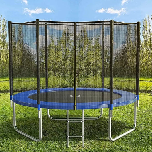 Outdoor Trampoline w/ Safety Net & Basketball Hoop - Heavy Duty Jumping | AlluCanFind