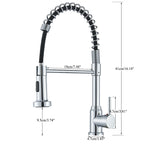 Hownifety Chrome Kitchen Sink Faucet Stainless Steel Hot and Cold Water Tap Deck Mounted Bathroom Gourmet Kitchen Crane