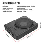 10inch Car Subwoofer 800W Stable Performance Aluminum Alloy Housing Subwoofer for 12V Car Truck Marine Boat