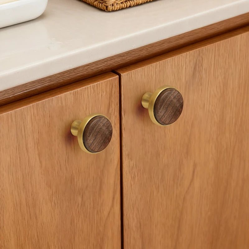 Kitchen Closet Dressing Table Wooden Furniture Handles Walnut Cabinet Door T Bar Wood Knobs Pulls Wardrobe Cupboard Drawer Pulls