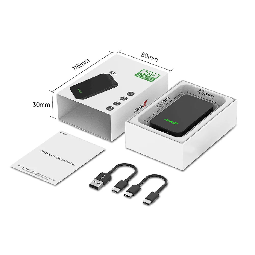 2024 CarlinKit 5.0 Wireless CarPlay Wireless Android Auto Box 2.4G & 5.8Ghz WiFi BT Auto Connect Plug&Play For Wired AA CP Cars