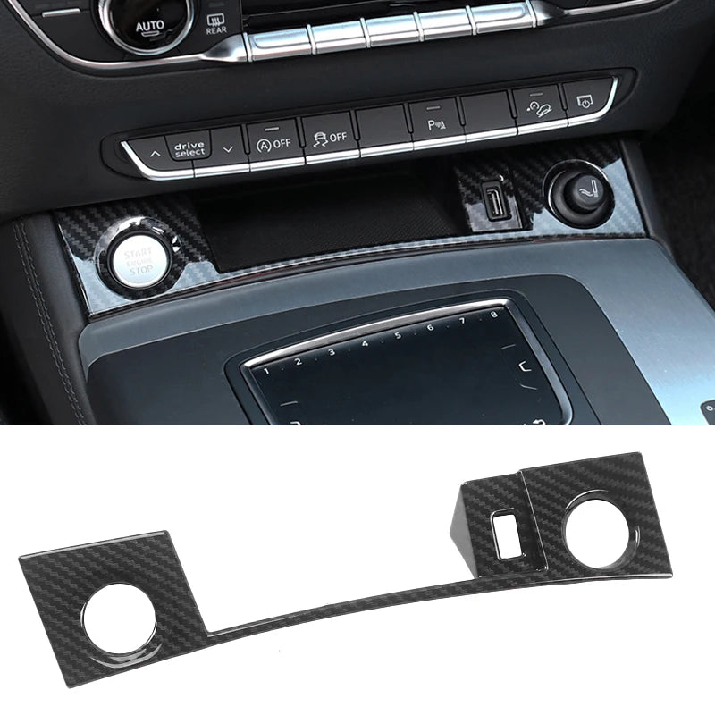 For Audi Q5 FY 2018 2019 2020 2021 Car Styling Interior Door Window Handle Panel Strips Cover Trim Carbon Fiber ABS