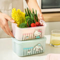 Hello Kitty Kuromi Kitchen Food Storage Containers  Vegetable Washing Basin and Drain Basket  Plastic Fruit Bowl for Home Use