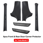 Front & Rear Door Sill Guards For Tesla Model Y ABS Inner Protector Cover Plate Trim Anti-Dirty Bumper Welcome Pedal Kick Pad