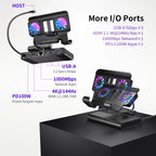 Game Console Dock Adjustable Height Dock Bracket with Hdmi 4K 60Hz 6 In 1 Rgb Dual Fans Docking Station for Rog Ally Steamdeck