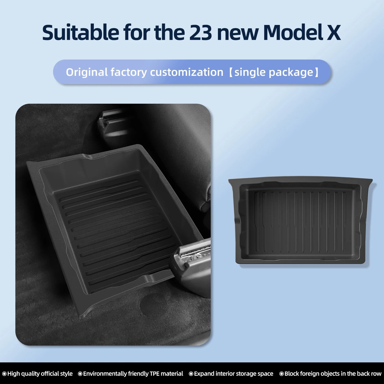 For Tesla Model X Under Seat Storage Box Car Interior Accessories Drawer Type Storage Organizer Lower Box Case 2023-2024