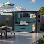 Customized Modern Modular Outdoor Kitchen Unit Stainless Steel Storage Cabinets With Built In Grill For Daily Outdoor Living
