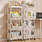 Kitchen Organizer Storage Rack Mobile Snack Toy Trolley Desk Side Book Shelf Rack Wheels