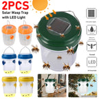 Solar Wasp Trap Waterproof Outdoor Hanging Trap Non-Toxic Bee Hornet Traps Wasp Fly Trap Light Reusable Garden Fruit Fly Catcher