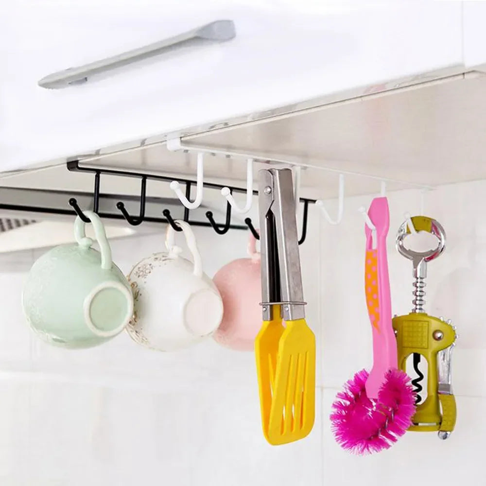 Storage Rack, Shelf, Hanging Hook, Organizer, Cupboard, Closet Hanger, Glass Mug Shelf Hanger Hook, Storage Holder, Kitchen