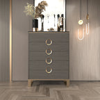 Italian minimalist luxury chest of drawers living room bedroom rock slab storage cabinet dressers Bedroom Furniture entirety