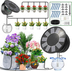 Solar Automatic Drip Irrigation System Kit, Auto Watering Kit for DIY Garden Watering System with 9 Timing Modes Outdoor Garden