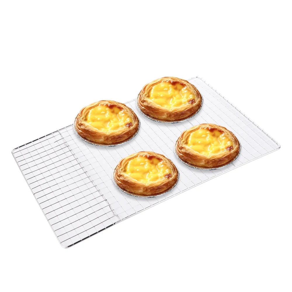 Kitchen Accessories Grid Mesh Baking Cooling Rack Nonstick Rectangular Barbecue Holder Shelf Wear-resistant Oil Drain Rack Oven