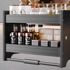 Kitchen Lifting Basket Cabinet Up and Down Buffer Open Door Kitchen Cabinet Storage Rack Seasoning Basket Kitchen Furniture