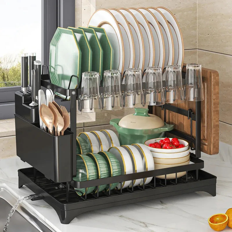 Premium Stainless Steel Dish Rack – Residue-Free Hygienic Drying, Sturdy Carbon Steel Build, Compact Kitchen Organizer