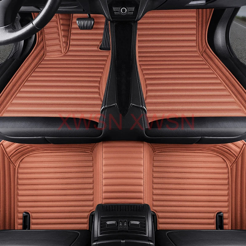 Striped Pu Leather Customized 5D Car Floor Mat for Alfa Romeo Giulia 2015-2021 Stelvio 2016-2021 Interior Accessories Carpet