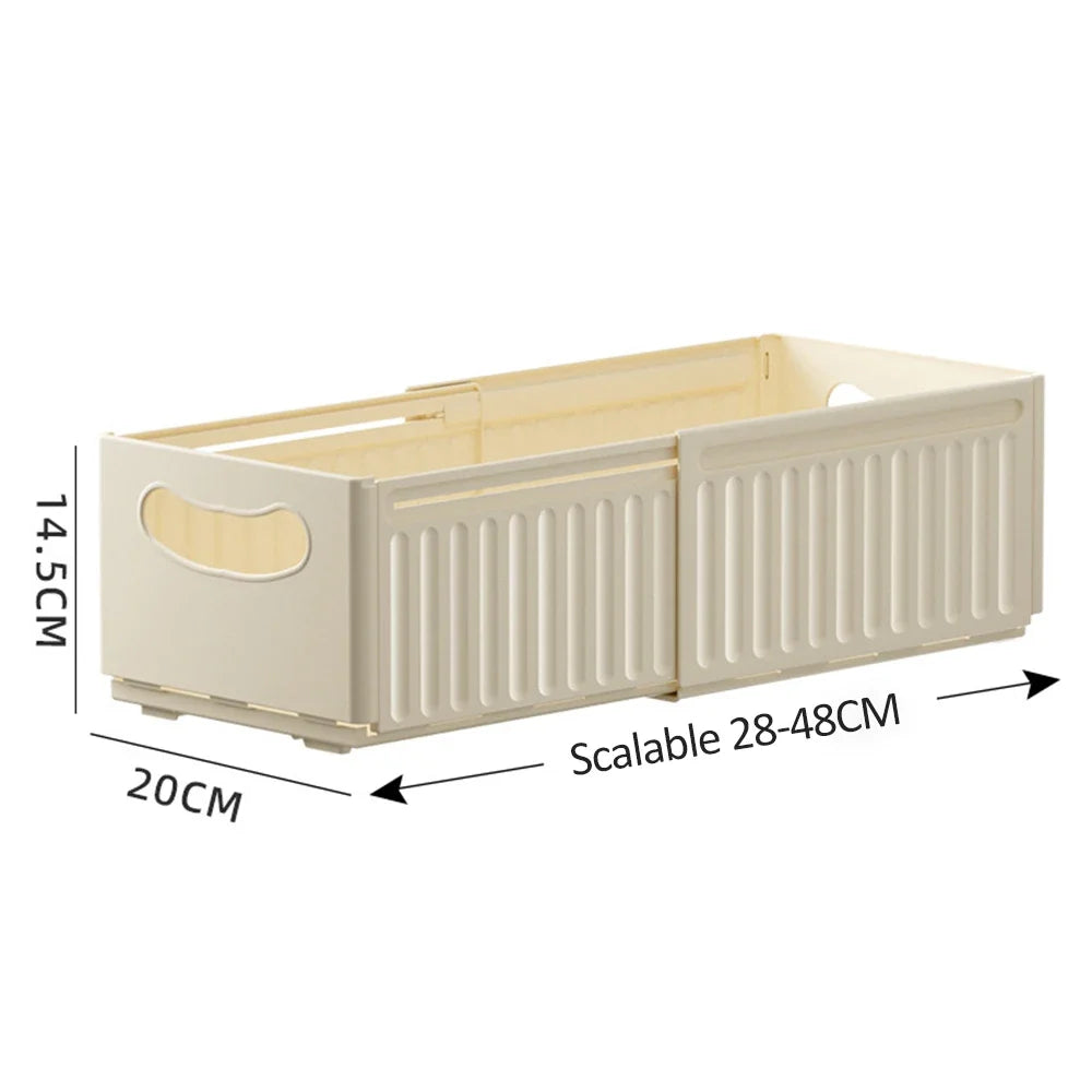 1/2/3PCS Retractable Drawer Organizer Adjustable Cabinet Storage Box Stackable Kitchen Organizers Sorting Storage Box For Home