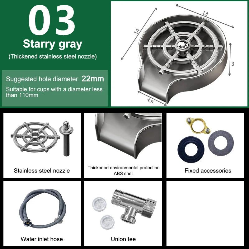 Sink Faucet Glass Cup Automatic Cup Washer Bar for Beer Milk Coffee Cleaner Tool Kitchen Sink Accessories