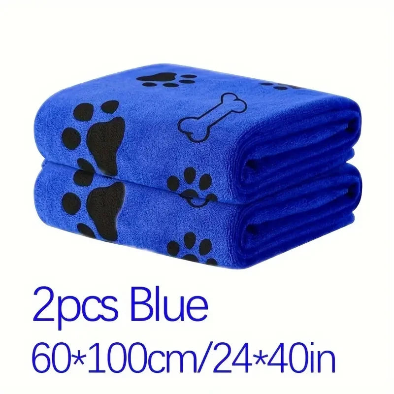 2-Pack Soft Microfiber Dog Towels - Quick Dry, Super Absorbent for Pet Bath & Grooming | AlluCanFind