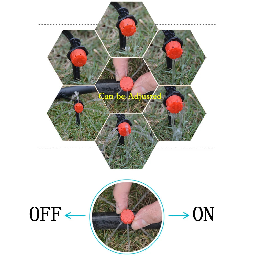 100-500PCS Irrigation Drippers Sprinklers Adjustable Water Dropper Head Sprinkler Flow Head Garden Watering Irrigation System