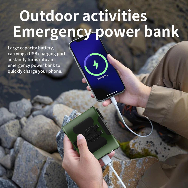 20000mAh Portable Waist Fan Outdoor Hanging Neck Fan with Power Bank 5