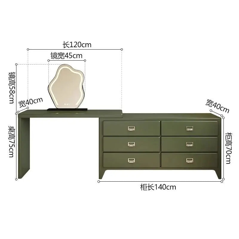 Nordic Storage Dresser Bedroom Modern 6 Drawer European Dresser Girls Luxury Green Toaletka Z Lustrem Do Sypialni Home Furniture