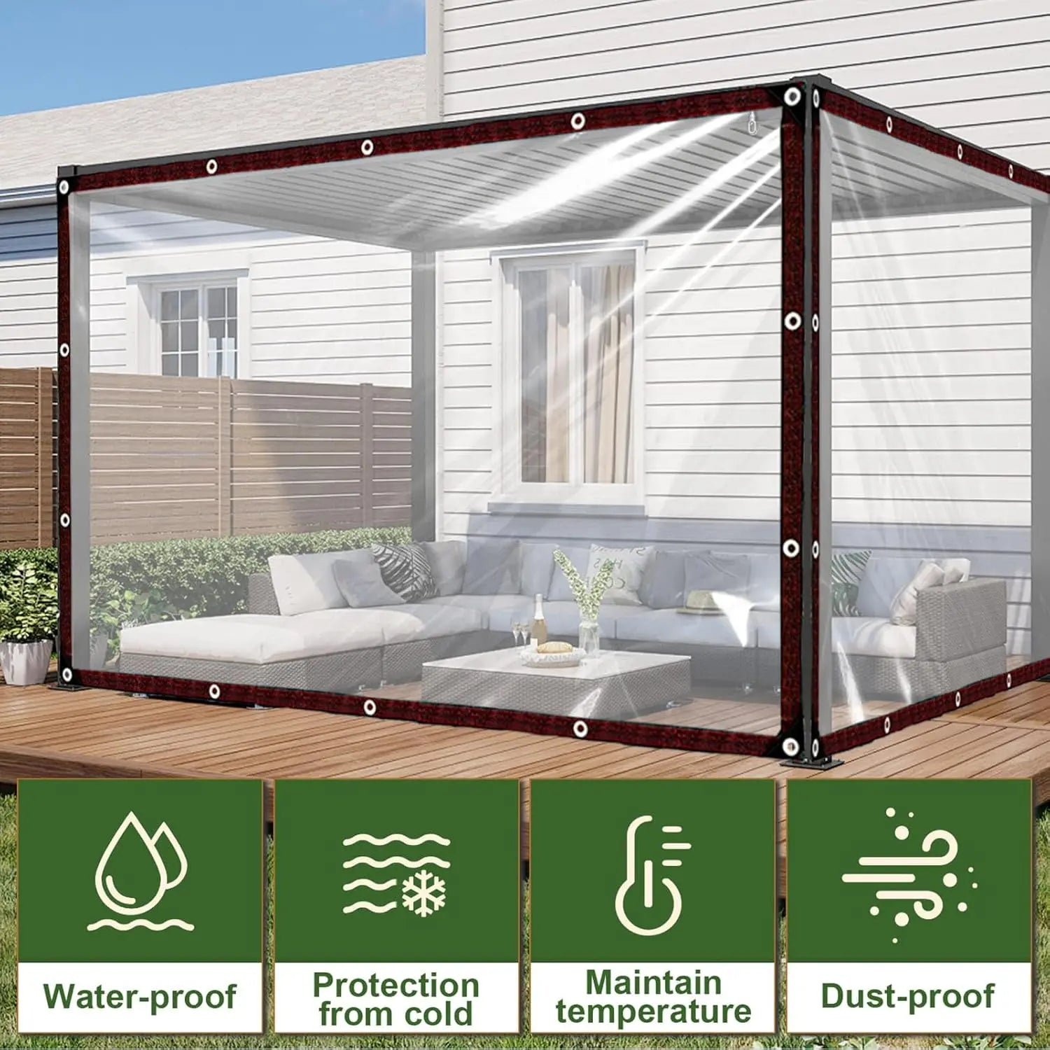 Transparent waterproof cloth, wind-proof oil cloth, rain-proof plastic cloth, plant cold-proof film insulation tarpaulin