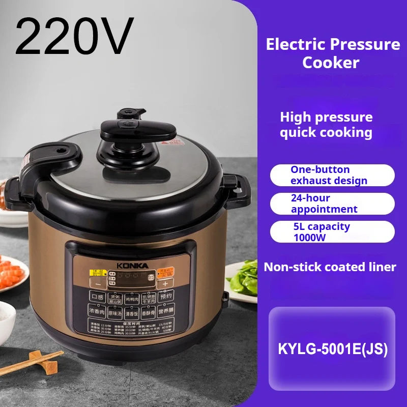 2025 New Electric Rice Cooker Home Multi functional Intelligent 5L Large Capacity Non stick Pot Pressure Cooker