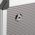 Silver Metal Drawer Box Lockable 4 Compartments DIN A4 Aluminium Alloy Document Storage Box Robust Organiser Box Document Box