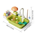 Kids Kitchen Sink Toys Electric Dishwasher Playing Toy With Running Water Pretend Play Food Fishing Toy Role Playing Girls Gifts