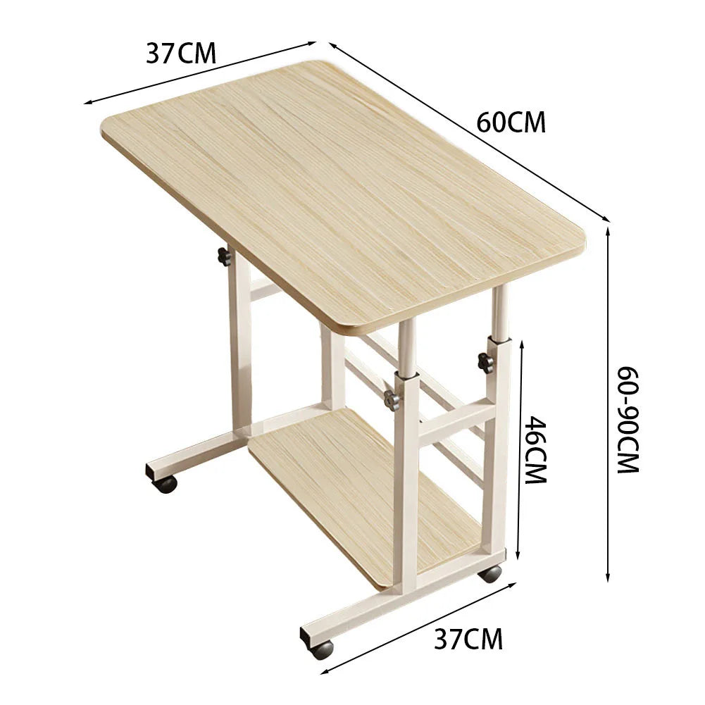 【Breeins】Height Adjustable Mobile Table Overbed Desk with Wheels