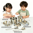 Mini Stainless Steel Kitchen Toy, Small Toy House Cooking Utensil Set, Children's Puzzle Kitchen Experience Toy