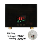 110V 220V Instant Water Heater Bathroom Kitchen Wall Mounted Electric Water Heater with Remote Control LCD Temperature Display