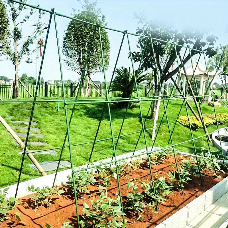 Garden A-Frame Vegetable Plant Climbing Frame Kit Grow Supports Fit Climbing Rustproof Vine Cucumber Trellis Tomatoes Grapes